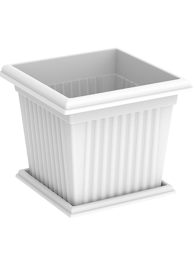 Cosmoplast - مُزهرية مربعة سعة 10 لتر مع صينية - Image 1