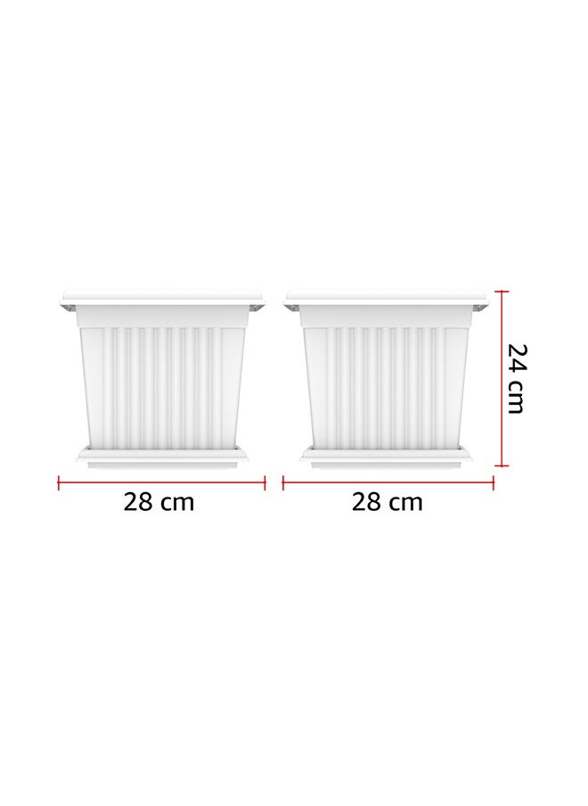 Cosmoplast - مُزهرية مربعة سعة 10 لتر مع صينية - Image 1