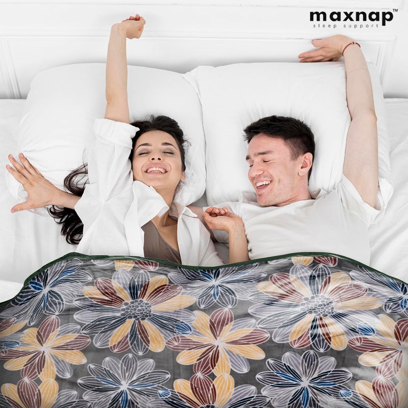 MAXNAP Cloudrest - Yellow Floral Pattern All-Weather AC Blanket for Double Bed – 300 GSM Ultra Soft, Lightweight & Breathable – 220x240 cm, Ideal for Year-Round Use - Image 3