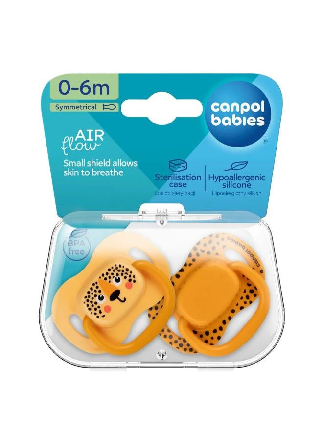 Canpol Babies Silicone Symmetrical Soother 0-6m – Orange (2Pcs) - Image 1