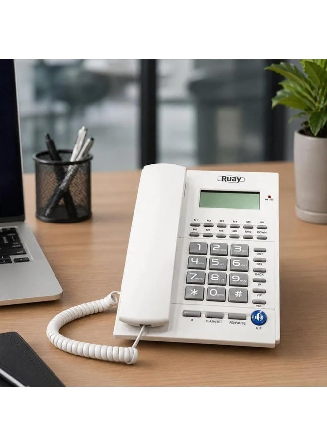 Ruay RA63 Professional Corded Business Telephone with 10 Speed-Dial Memory Keys, Clear LCD Display - Image 1