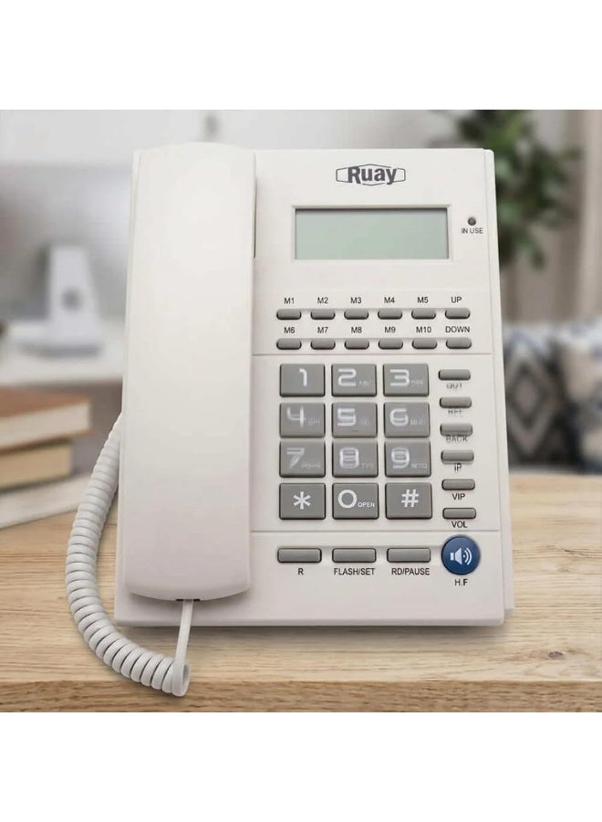 Ruay RA63 Professional Corded Business Telephone with 10 Speed-Dial Memory Keys, Clear LCD Display - Image 4