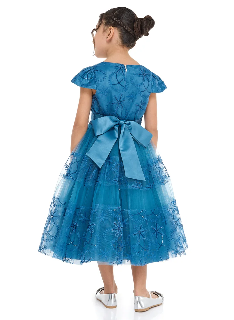 victor and jane Embroidered Tulle Dress