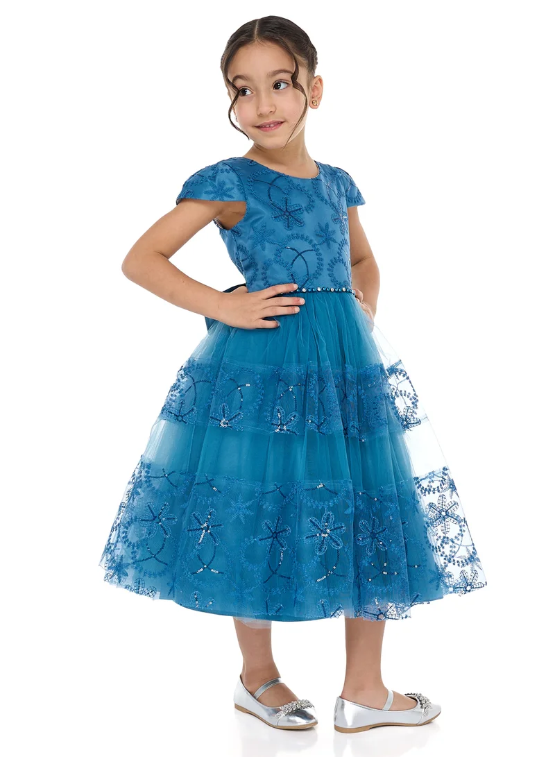victor and jane Embroidered Tulle Dress