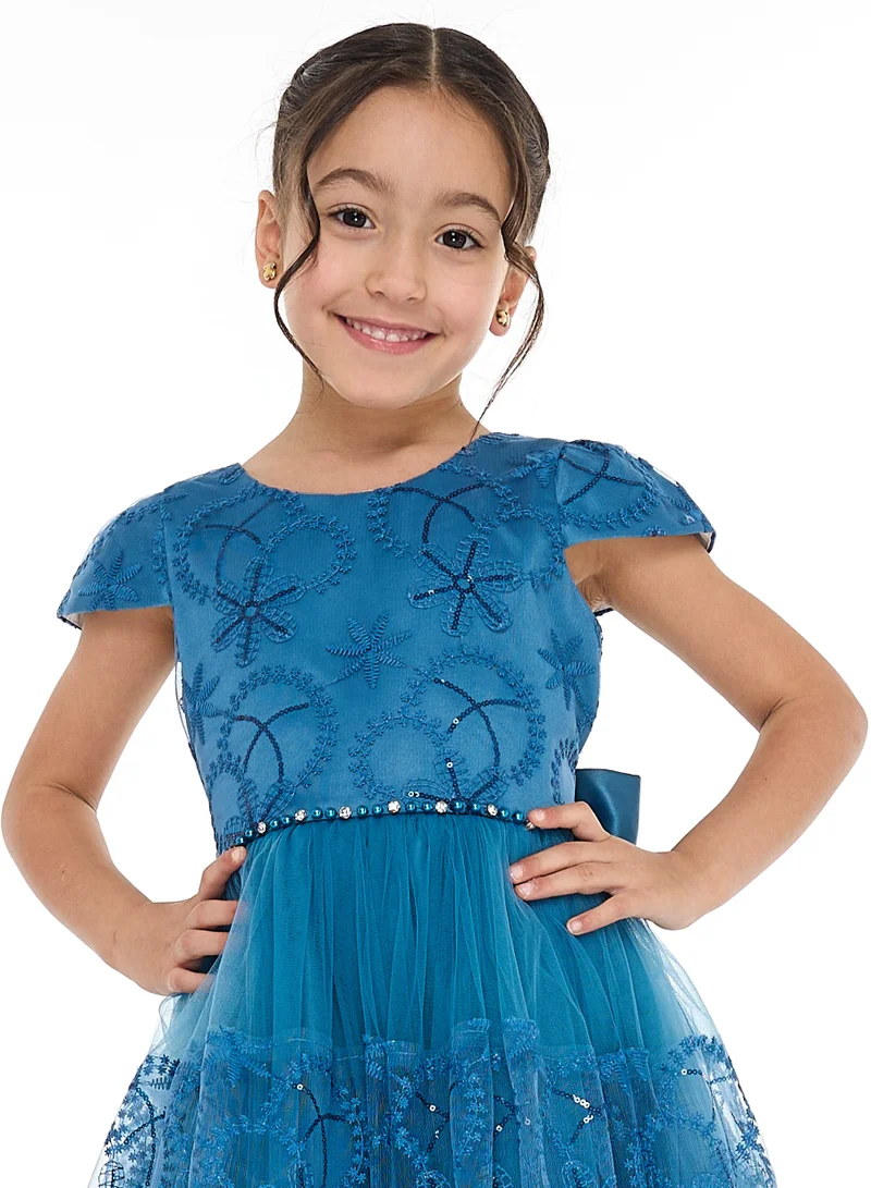 victor and jane Embroidered Tulle Dress