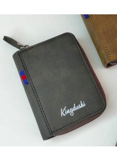 Kingdushi Men's Zipper Wallet – Stylish & Durable Leather Wallet with Secure Closure