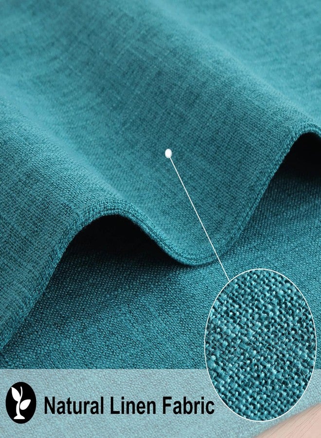 homing Cotton Linen Placemats Set of 6, Cloth Washable Farmhouse Dining Table Mats for Indoors & Outdoors, Easy to Clean, Teal, 13 x 19 Inch - Image 2