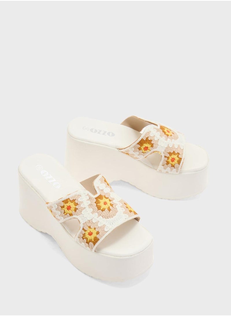 OZZO Wedged Floral Sandal  - Image 4