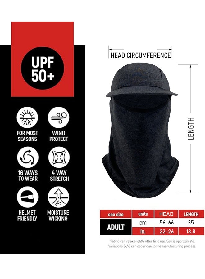 Generic Balaclava Face Mask with Brim, Sun UV Protection Hood Breathable Face Mask for Men Women, UPF 50+ Fishing Neck Gaiter, Black - Image 4