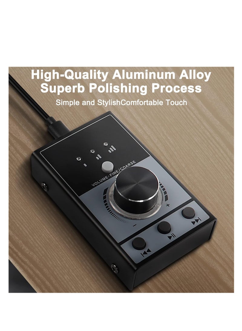 USB Volume Knob Controller, Multimedia Computer Sound Controller, with Play/Pause/Back/Forward Function, Plug and Play, Sturdy and Durable, One-Click Mute, for Phone PC Speaker Audio Adjustment