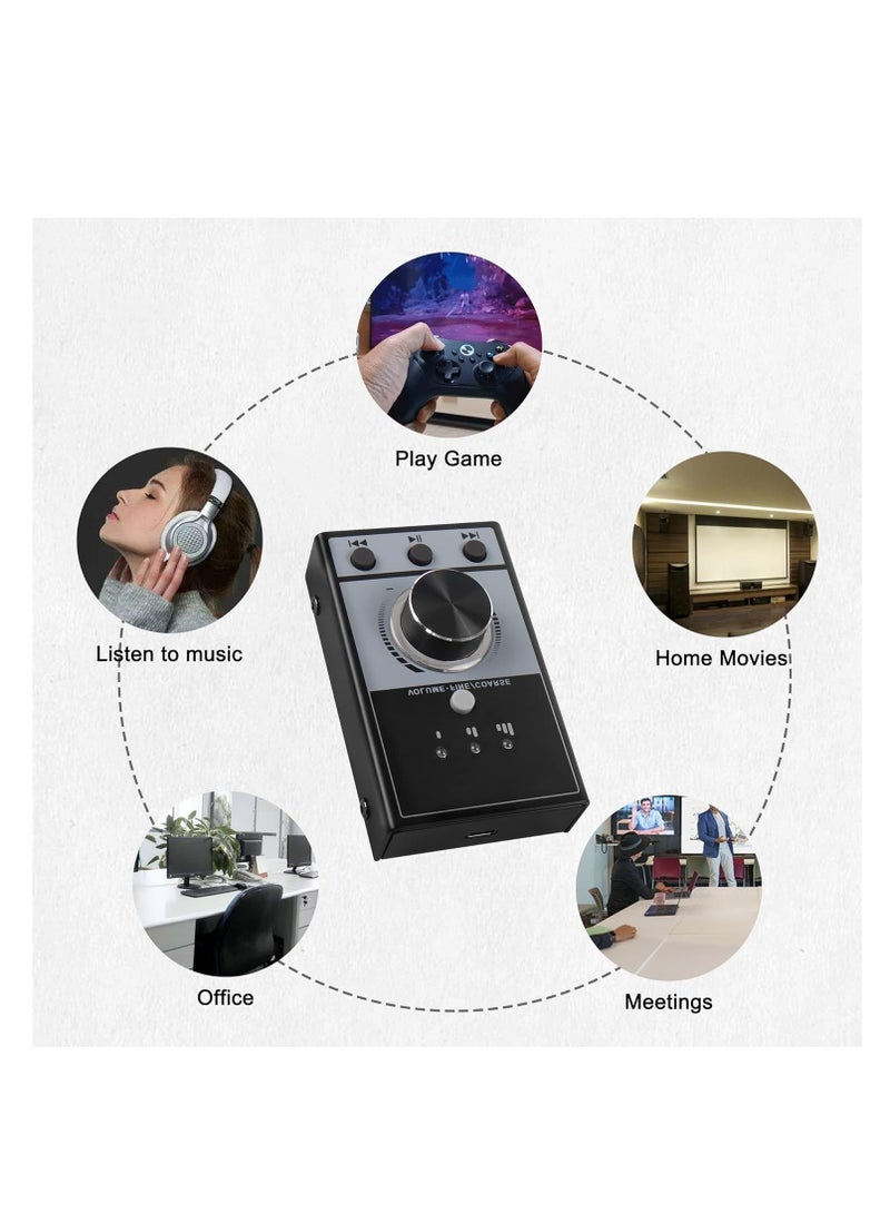 USB Volume Knob Controller, Multimedia Computer Sound Controller, with Play/Pause/Back/Forward Function, Plug and Play, Sturdy and Durable, One-Click Mute, for Phone PC Speaker Audio Adjustment