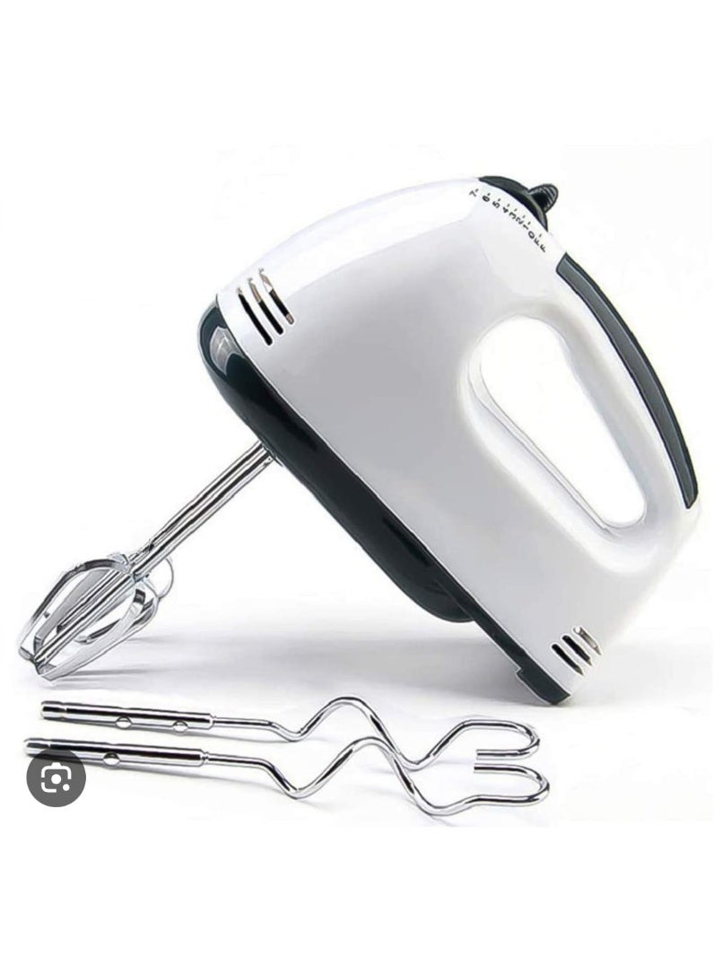 Electric Hand Mixer 120W with 7 Speeds and Stainless Steel Beaters – Ergonomic and Lightweight Design for Cake, Dough, Cream and Baking Preparation at Home  - Image 1