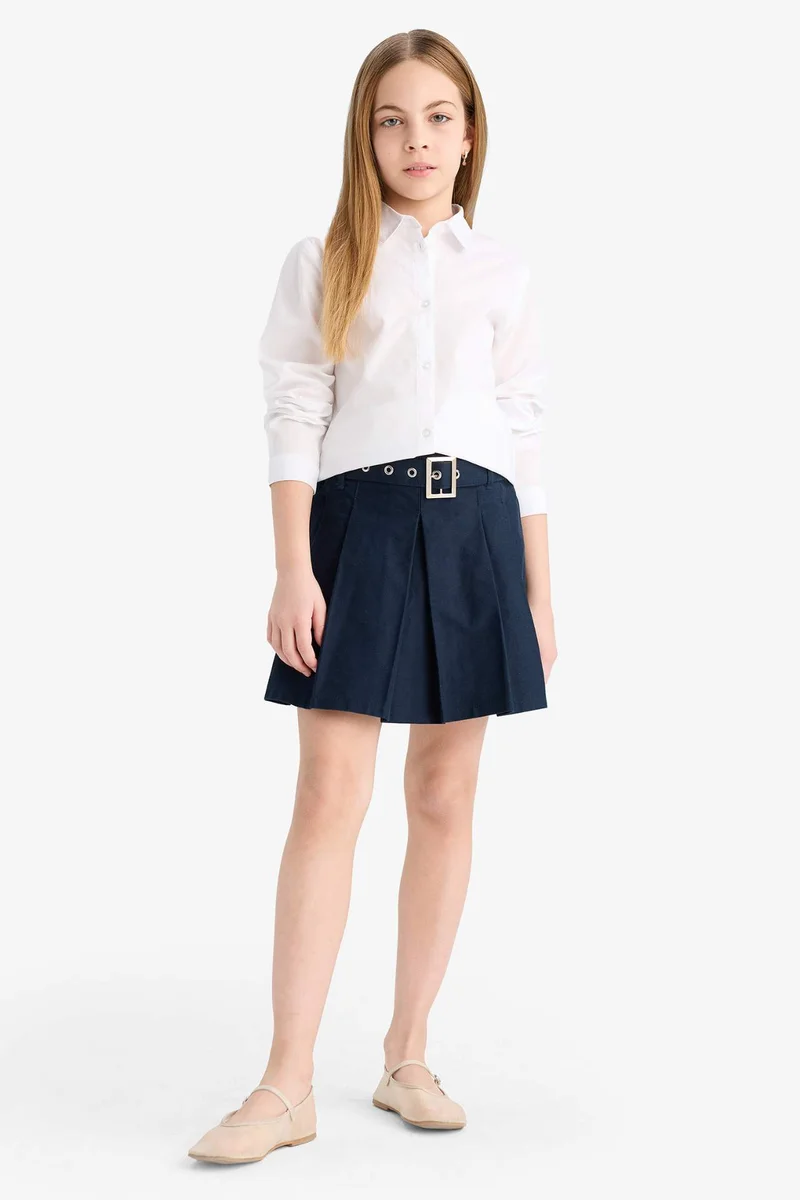 Defacto Girl Poplin 100% Cotton Long Sleeve Shirt