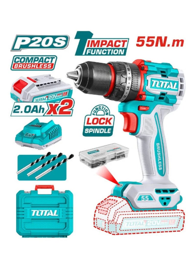 TOTAL - TOTAL Impact driver, 55 Newton, 20 volts, 13 mm, TIDLI20558 - Image 1