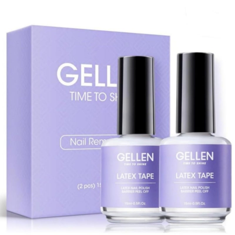 Gellen Latex Tape for Nails, Fast Drying Liquid Latex Nail Polish Barrier Peel off Latex Tape Kit Cuticle Guard for Nail Art Liquid Latex Barrier Protector - Image 1