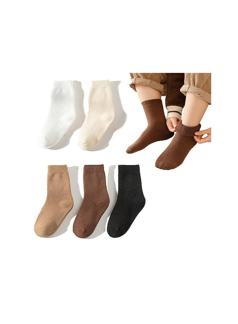 Oasisgalore 5-Pack Unisex Toddler Winter Cozy Cotton Socks For Boys and Girls Gifts (1-3 Years)  - Image 1
