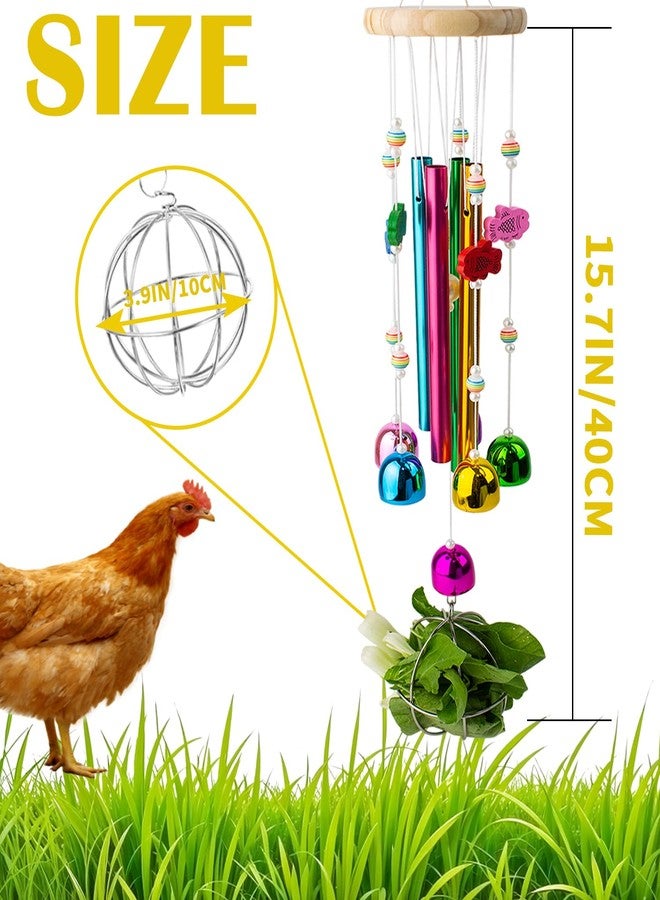 OOXYG Chicken Toys with Treat Ball for Coop, Chicken Wind Chime Toys for Hens with 5 Metal Bells, Hanging Chickens Coop Pecking Toy for Hens Chicks Poultry - Image 5
