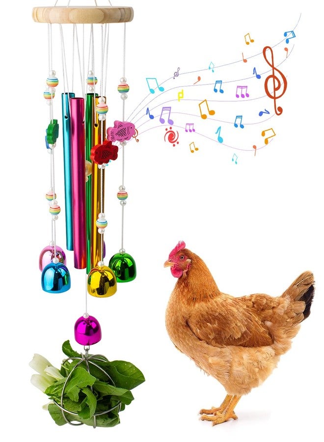 OOXYG Chicken Toys with Treat Ball for Coop, Chicken Wind Chime Toys for Hens with 5 Metal Bells, Hanging Chickens Coop Pecking Toy for Hens Chicks Poultry - Image 1