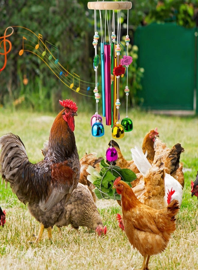 OOXYG Chicken Toys with Treat Ball for Coop, Chicken Wind Chime Toys for Hens with 5 Metal Bells, Hanging Chickens Coop Pecking Toy for Hens Chicks Poultry - Image 3