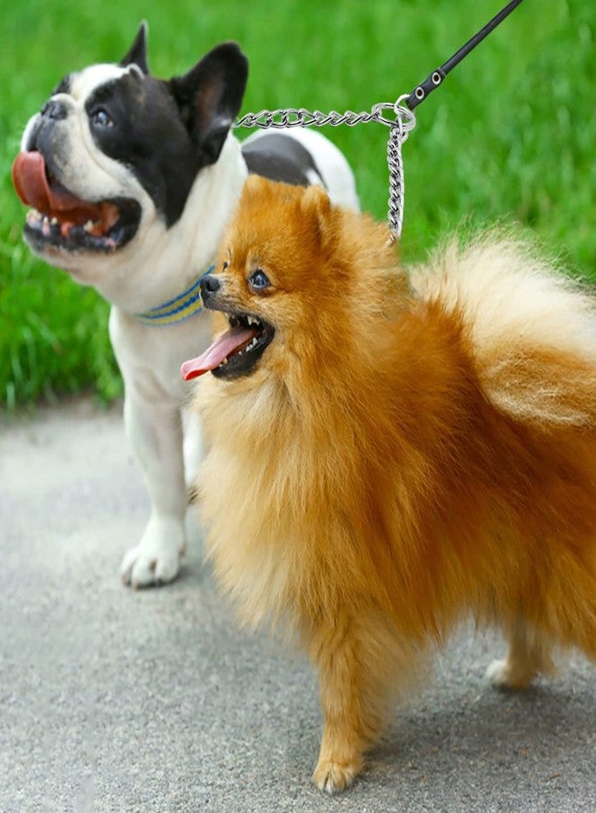 YuCool 2 Pieces Heavy Duty Double Dog Leash Metal Chain,YuCool Metal Dual Dog Leash Coupler,Tangle Free Extension Splitter Lead for 2 Dogs for Walking-Sliver - Image 5