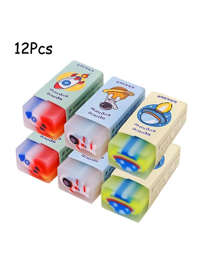 Generic - 12 Pcs Erasers for Kids Erasers Astronaut Shaped Pencil Erasers Safe and Soft for Boys and Girls Scented Ideal Back to School Supplies Special Gifts for Children's Parties for Students - Image 1