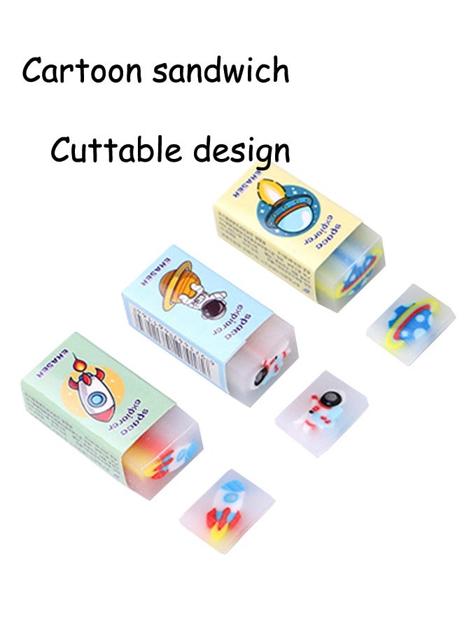 Generic - 12 Pcs Erasers for Kids Erasers Astronaut Shaped Pencil Erasers Safe and Soft for Boys and Girls Scented Ideal Back to School Supplies Special Gifts for Children's Parties for Students - Image 1
