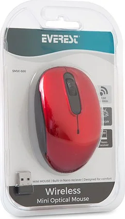 Everest SMW-666 USB Red 2.4Ghz Optical Wireless Mouse