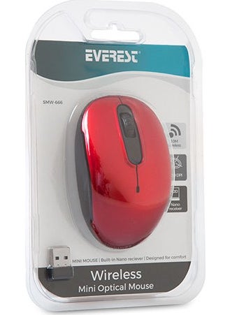 Everest SMW-666 USB Red 2.4Ghz Optical Wireless Mouse  - Image 5