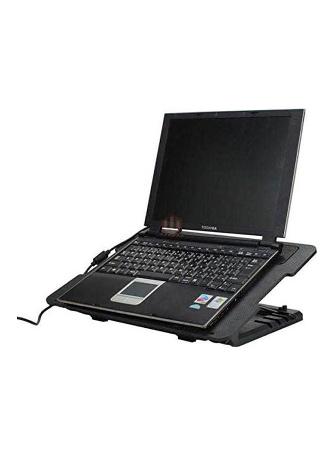 Loquat 2 Usb Port Cooling Cooler Fan Pad Stand For Laptop And Macbook With Led Light Black  - Image 2
