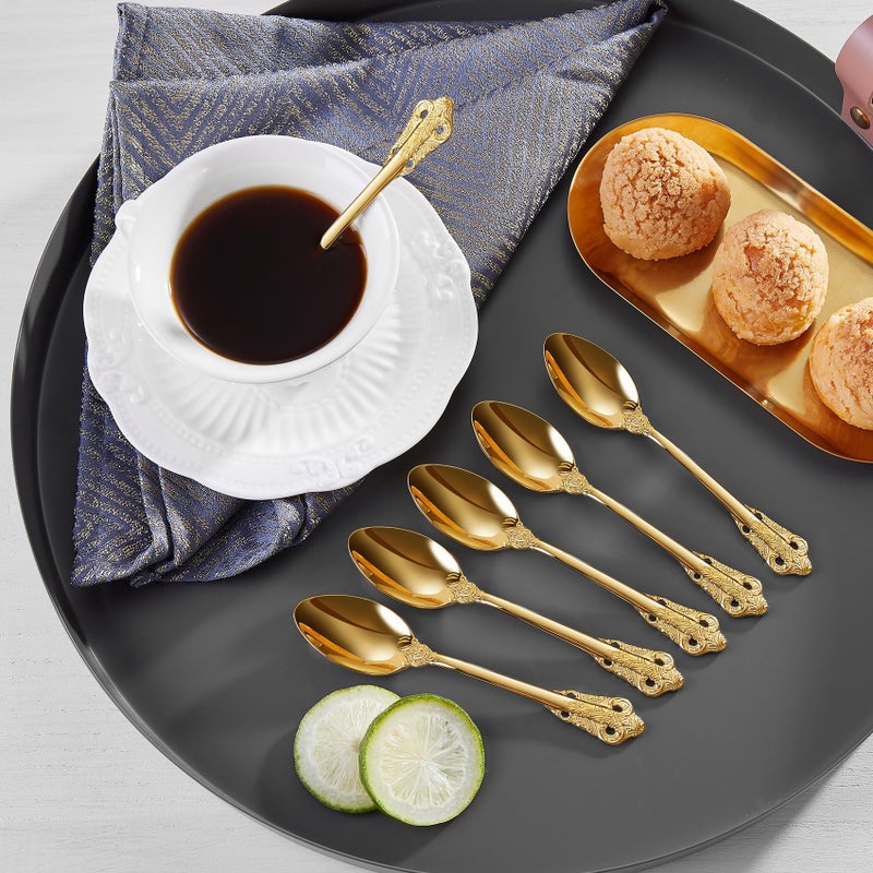 KEAWELL Luxurious 5.1-Inch Espresso Spoons Set - 6 Pieces - Mini Coffee Spoon, 18/10 Stainless Steel - Gorgeous Design with Exceptional Mirror Polished Finish (Gold) - Image 3