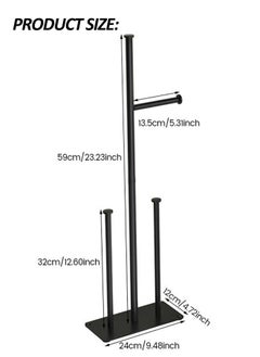 HQ-GAMING Toilet Paper Holder Free Standing Large Capacity Toilet Paper Roll Holder for 7 Rolls, Black Toilet Paper Holder Stand with Non-Slip Stable Base, Black Toilet Paper Holder Stand for Bathroom  - Image 2