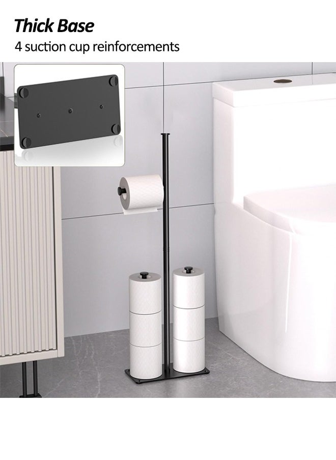 HQ-GAMING - Toilet Paper Holder Free Standing Large Capacity Toilet Paper Roll Holder for 7 Rolls, Black Toilet Paper Holder Stand with Non-Slip Stable Base, Black Toilet Paper Holder Stand for Bathroom - Image 1