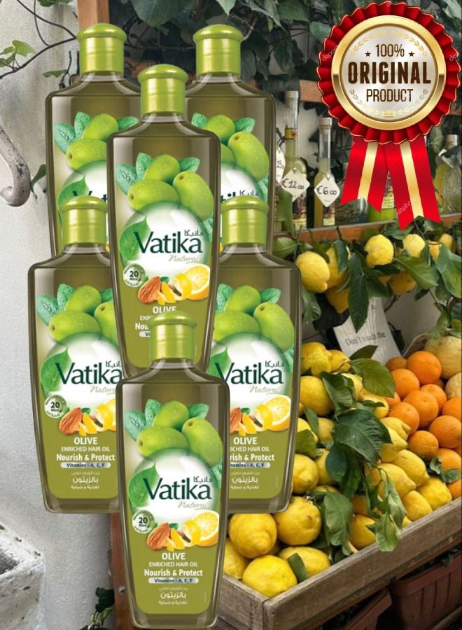 VATIKA 6  Pieces Vatika Naturals Olive Enriched Hair Oil Clear 200ML  - Image 1