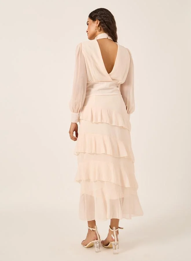Styli Tiered Ruffle Dress