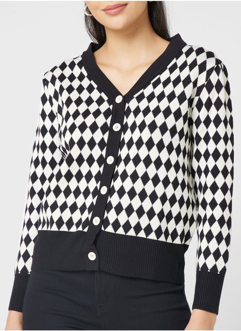 Ginger - Diamond Pattern Cardigan - Image 1