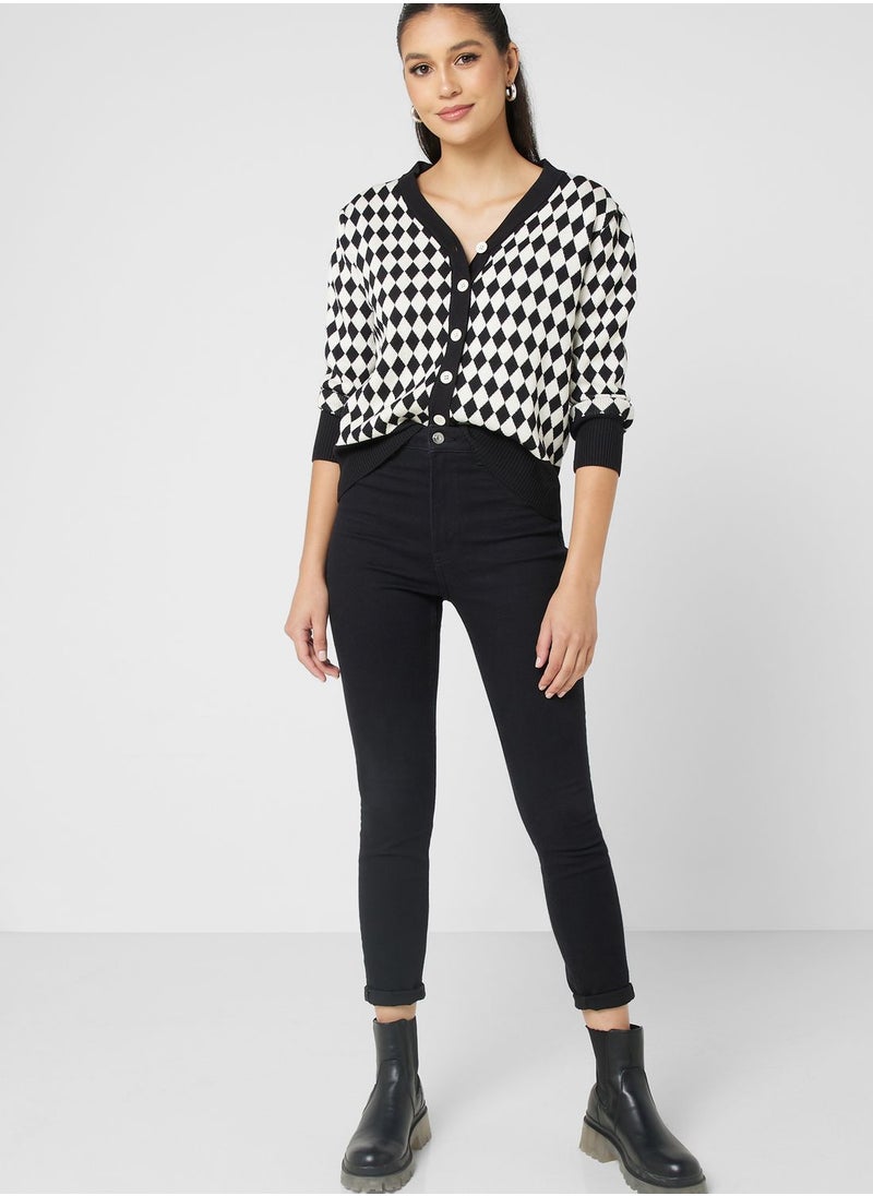 Ginger - Diamond Pattern Cardigan - Image 1