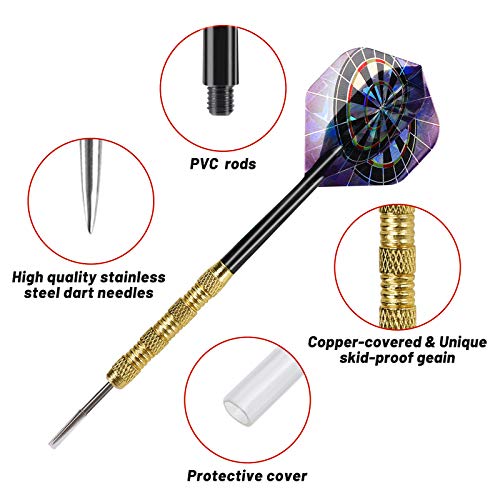 accmor سهام أكمور المعدنية، سهام حديدية، سهام معدنية احترافية، مجموعة سهام معدنية، سهام معدنية للوحة السهام، 18 قطعة - Image 3