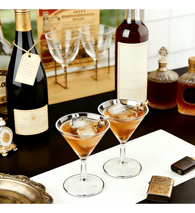 28pcs Transparent Stemware Set Champagne Flutes Martini Glasses Goblets Wine Glasses Reusable Party Dinner - Image 5