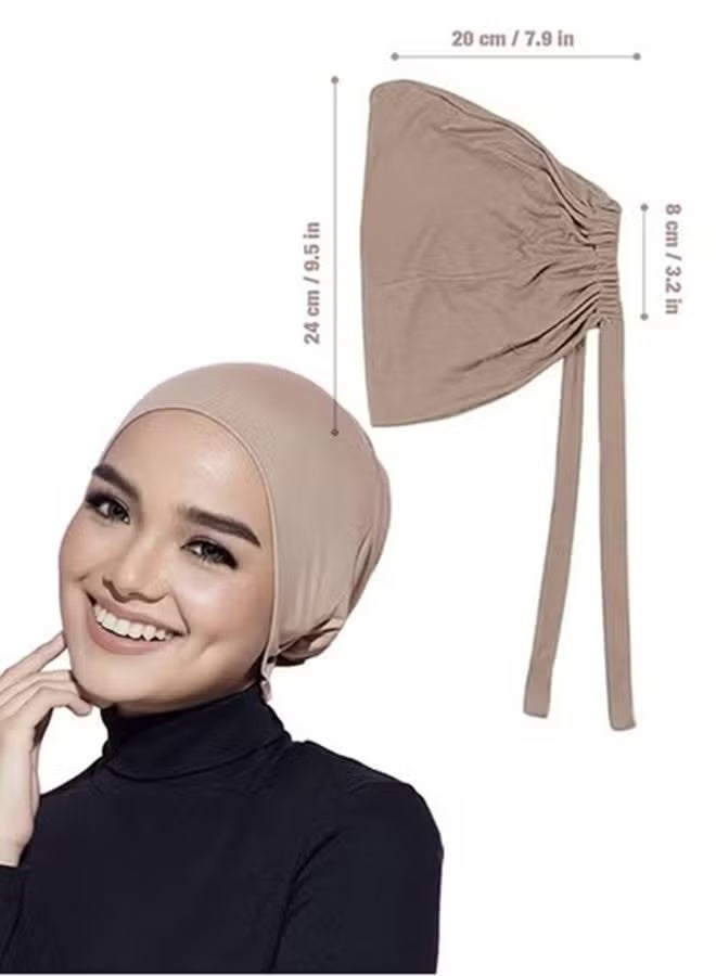 3PCS Women Hijab Undercap Under Scarf Hijab Cap With Tie-Back Inner Under Scarf Hat Turban - Image 5