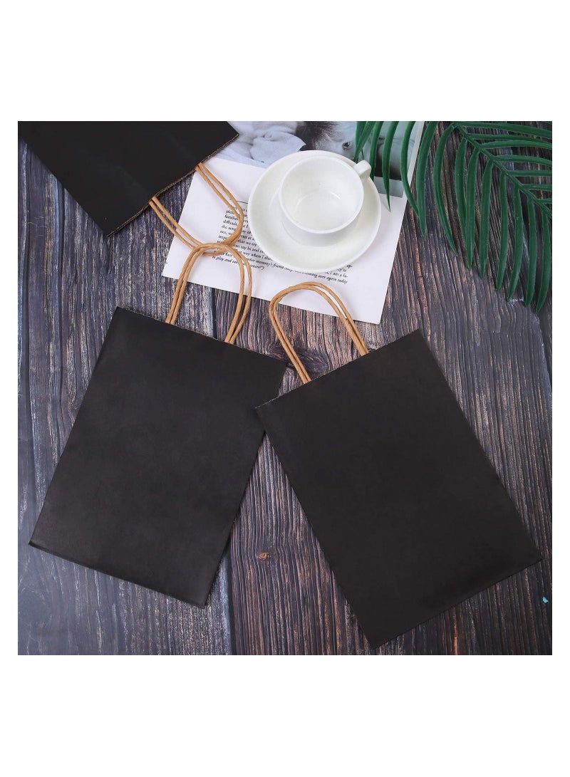 كيس ورق كرافت أسود بمقبض ملتوي 20 × 27 × 10 سم كيس ورق للحفلات - 12 قطعة - Image 5