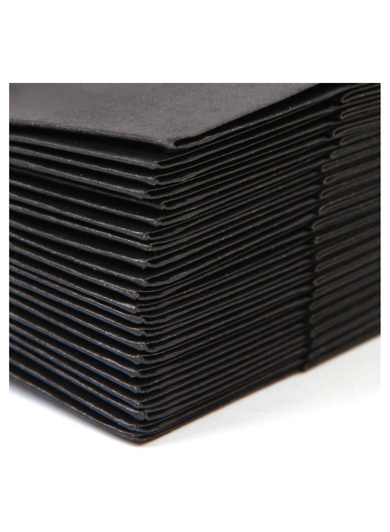 كيس ورق كرافت أسود بمقبض ملتوي 20 × 27 × 10 سم كيس ورق للحفلات - 12 قطعة - Image 4