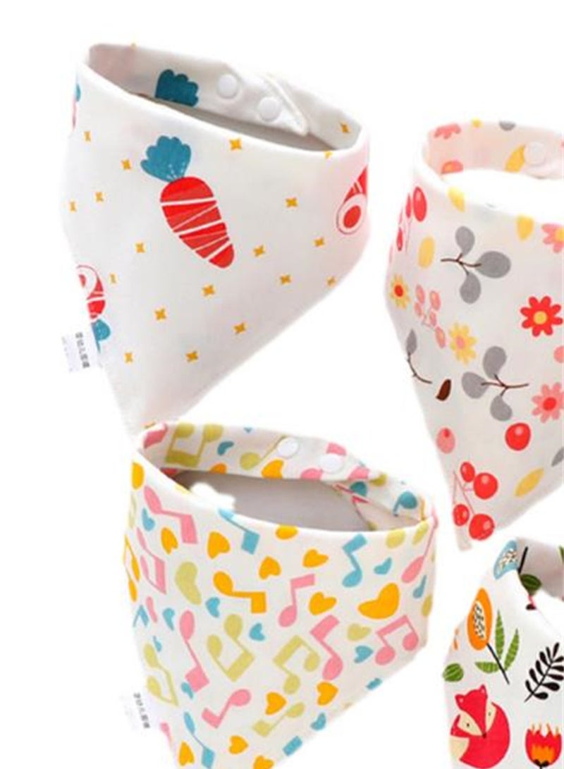 5pcs Baby saliva towel baby triangle towel pure cotton double-layer snap waterproof newborn bib pocket children's scarf - Image 3