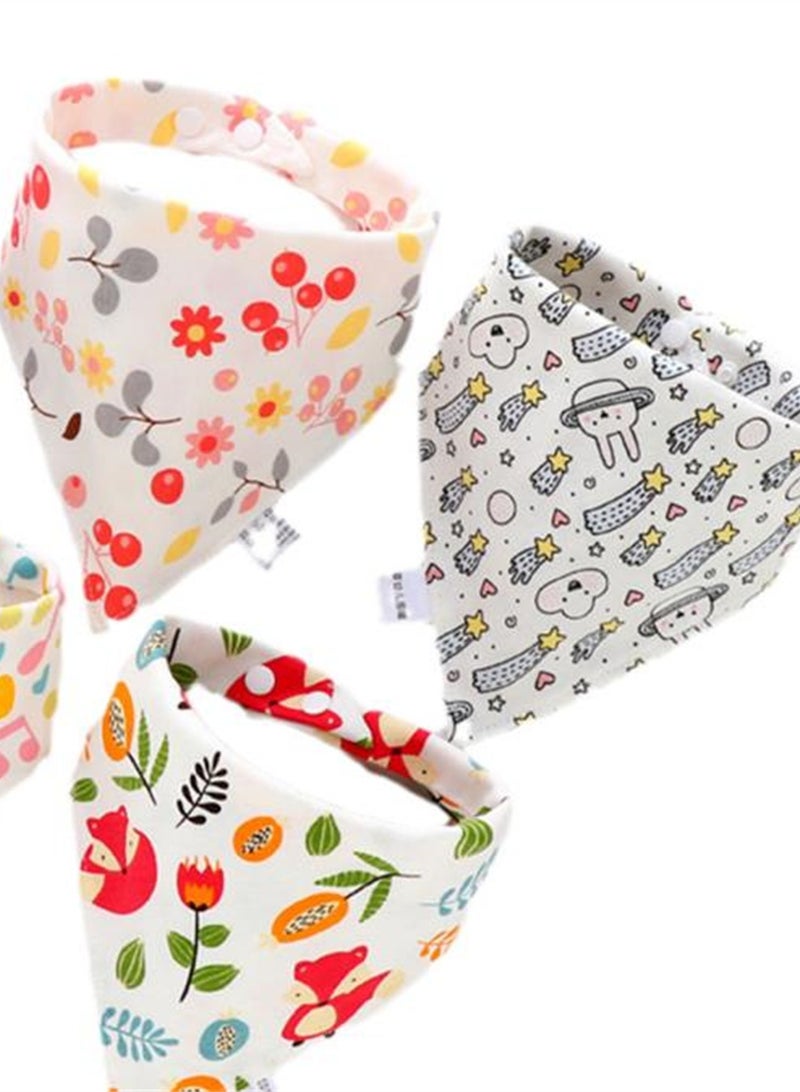 5pcs Baby saliva towel baby triangle towel pure cotton double-layer snap waterproof newborn bib pocket children's scarf - Image 4