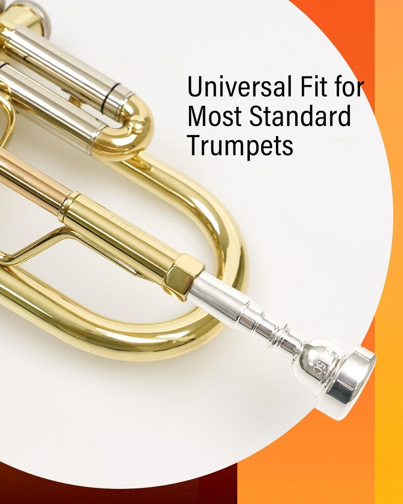 Libretto 5C Trumpet Mouthpiece, 2μm Silver Plated, Balanced Tone & Comfort, Fits C & B♭ Trumpets, Ideal for Versatile Playing & Intermediate Players - Image 5