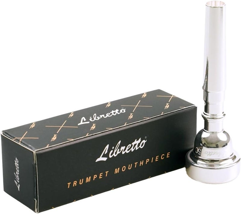 Libretto 5C Trumpet Mouthpiece, 2μm Silver Plated, Balanced Tone & Comfort, Fits C & B♭ Trumpets, Ideal for Versatile Playing & Intermediate Players - Image 1