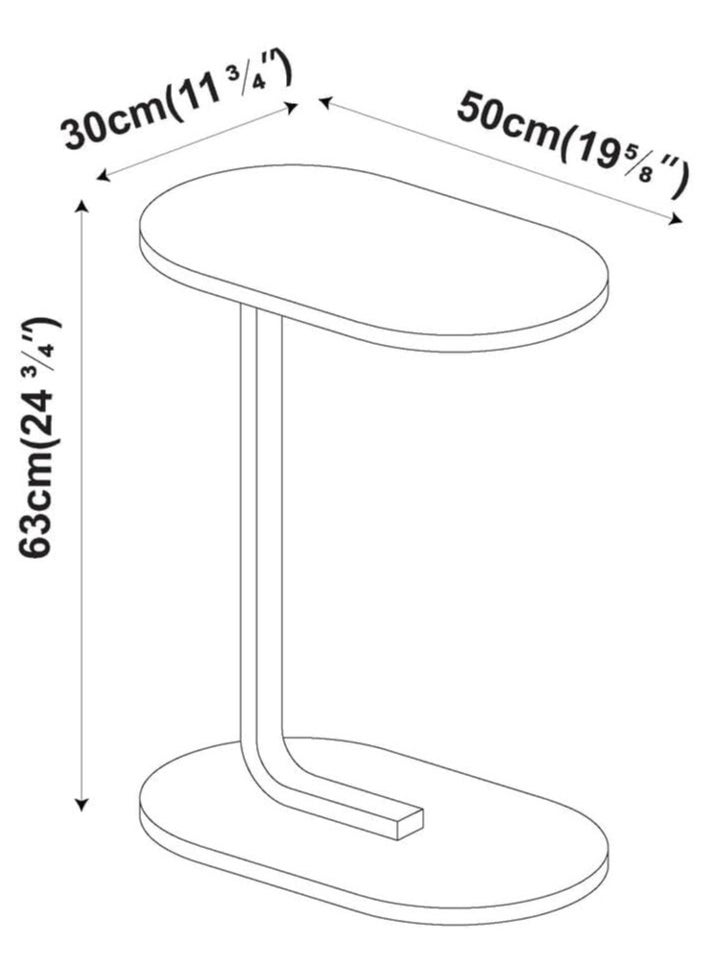 woodx Modern Minimalist Side Table with Black Base and White Top  - Image 3