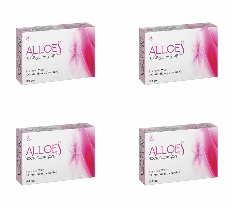 ALLOES PHARMACEUTICALS ALLOES PHARMACEUTICALS Skin lightening Noor Glow Soap Kojic Acid Soap with LGlutathione For Pigmentation Sun damage Brightening Underarm Reduces Dark Spot Soap for Men Women PACK OF 4 