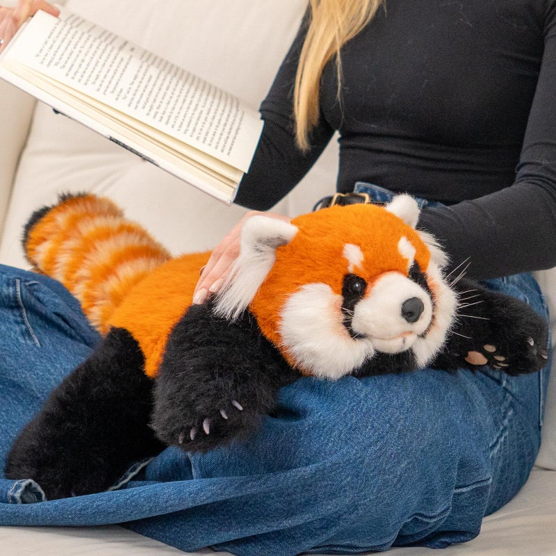 Chongker Cute Red Panda Plush Toy Weighted Stuffed Animals Red Panda Plush Animals Collection Handmade Like Real Large Size Stuffed Animals - Image 3