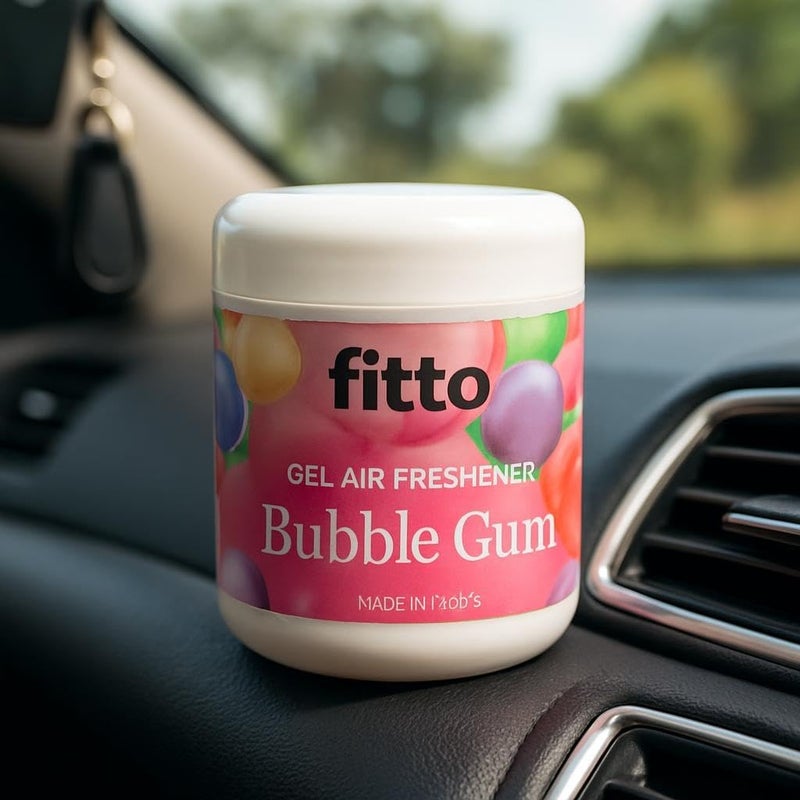 Fitto Solid Car Air Freshener Bubble gum Scent, Long Lasting Gel Odor Eliminator for Car Interior and Dashboard, 200gms - Image 1