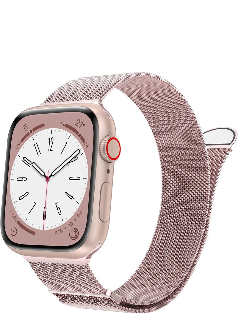 ANYOGRO Compatible with Apple Watch Band 42mm 41mm 40mm 38mm for Women and Men, Magnetic Metal Stainless Steel Strap Wristband Compatible for iWatch Series 10 9 8 7 6 5 4 3 2 1 SE Rose Gold  - Image 1